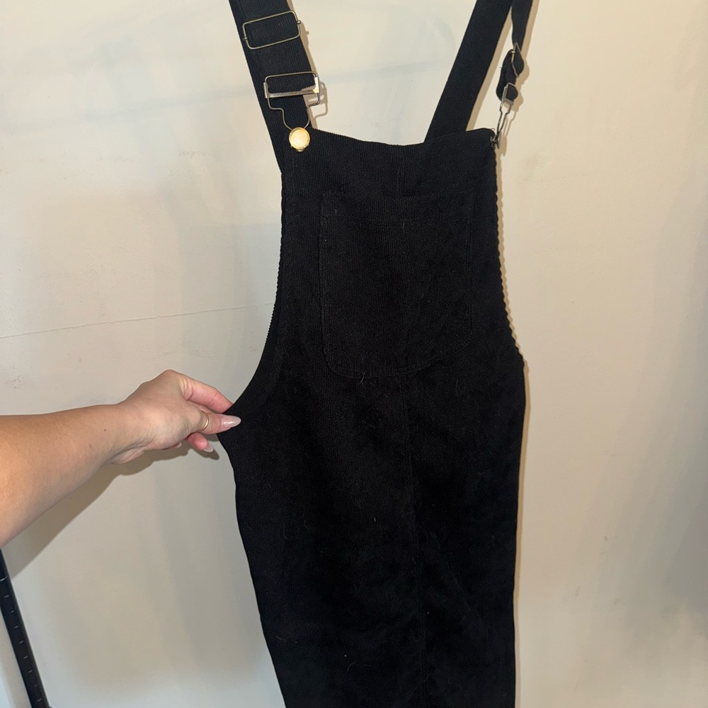 Black Corduroy Overall dress